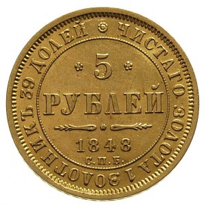 5 rubli 1848, Petersburg, Fr. 155, Bitkin 30, złoto 6.5...