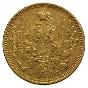 5 rubli 1852, Petersburg, Fr. 155, Bitkin 35, złoto 6.4...