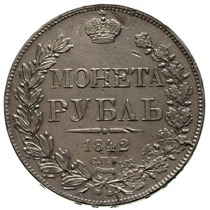 rubel 1842, Petersburg, Bitkin 184, drobne rysy, ale ła...