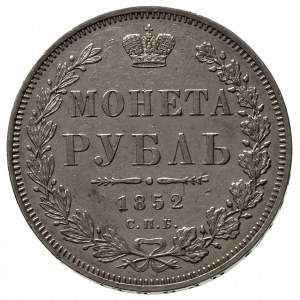 rubel 1852 / ПА, Petersburg, Bitkin 229, ładny