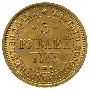 5 rubli 1876, Petersburg, Fr. 163, Bitkin 24, złoto 6.5...