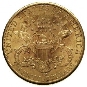 20 dolarów 1891 / CC, Carson City, Fr. 179, złoto 33.41...