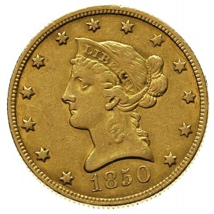 10 dolarów 1850, Filadelfia, Fr. 155, złoto 16.68 g