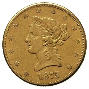 10 dolarów 1875 / CC, Carson City, Fr. 161, złoto 16.72...