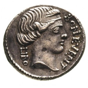 L. Scribonius Libo 62 pne, denar, Aw: Popiersie Bonusa ...