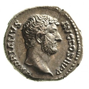 Hadrian 117-138, denar, Aw: Popiersie w prawo i napis w...