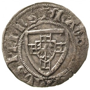 Henryk von Plauen 1410-1413, szeląg, Gdańsk, Aw: Tarcza...