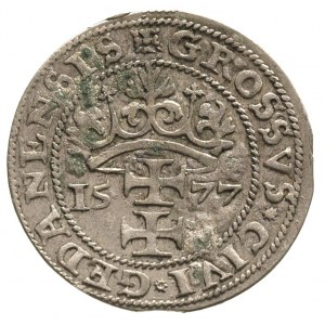 grosz oblężniczy 1577, Gdańsk, moneta bez kawki - wybit...