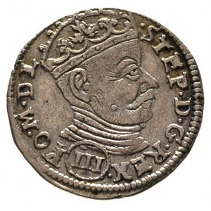 trojak 1580, Wilno, III w okrągłej tarczy pod popiersie...
