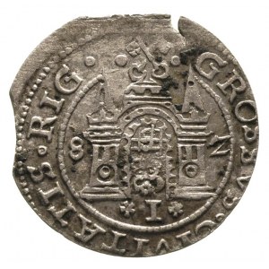 grosz 1582, Ryga, Gerbaszewski 2, moneta z końcówki bla...