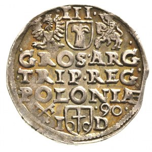 trojak 1590, Poznań, ładnie zachowany, patyna