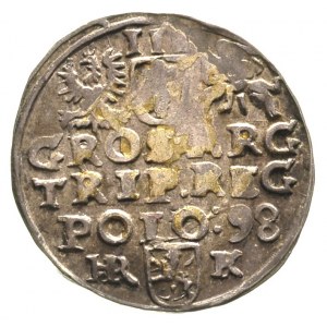 trojak 1598, Wschowa, ciemna patyna, moneta błędnie prz...