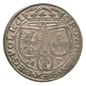 szóstak 1661, Lwów, bardzo rzadka odmiana bez herbu pod...