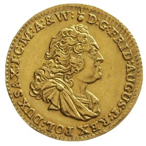 dukat 1750, Drezno, H-Cz. 4700, Fr. 2845, złoto 3.47 g,...