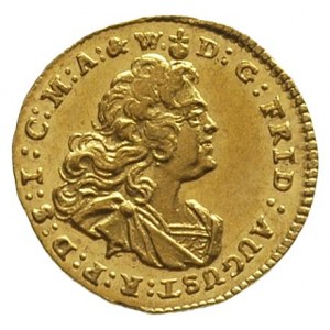 1/4 dukata 1736, Drezno, Fr. 2852, złoto 0.87 g, piękny...