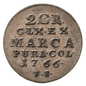 2 grosze srebrne (półzłotek) 1766, Warszawa, tarcza sze...