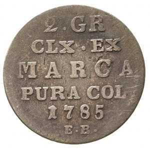 2 grosze srebrne (półzłotek) 1785, Warszawa, Plage 270....