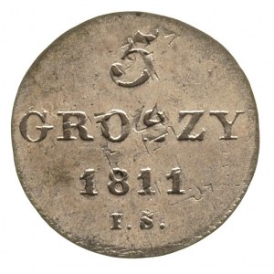 5 groszy 1811, Warszawa, litery I B, Plage 96, przebitk...