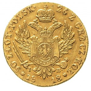 50 złotych 1818, Warszawa, złoto 9.79 g, Plage 2, Bitki...