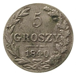5 groszy 1840, Warszawa, kropka po GROSZY, Plage 143 R1...