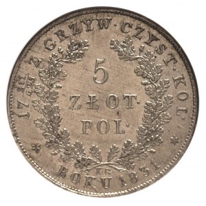 5 złotych 1831, Warszawa, Plage 272, moneta w pudełku G...