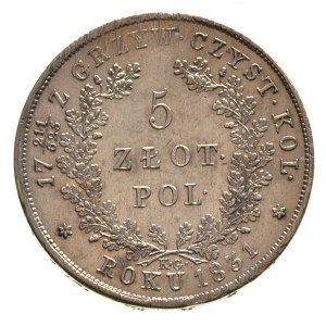 5 złotych 1831, Warszawa, Plage 272, justowane