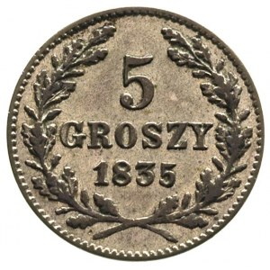 5 groszy 1835, Wiedeń, Plage 296, ładnie zachowany egze...