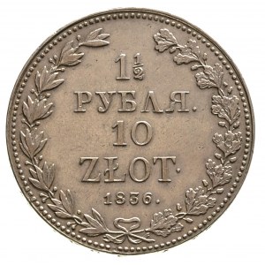 1 1/2 rubla = 10 złotych 1836, Warszawa, małe cyfry dat...