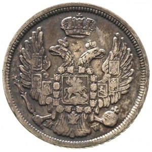 15 kopiejek = 1 złoty 1836, Warszawa, 9 piór w ogonie o...
