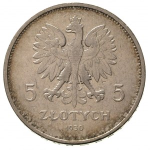 5 złotych 1930, Warszawa, Nike, Parchimowicz 114 c, rza...