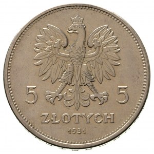 5 złotych 1931, Warszawa, Nike, Parchimowicz 114 d, min...
