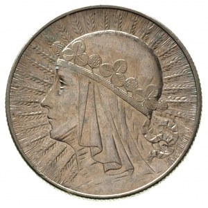 5 złotych 1932, Warszawa, Głowa Kobiety, \znak menniczy...