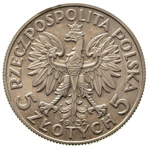 5 złotych 1932, Anglia, Głowa Kobiety, Parchimowicz 116...