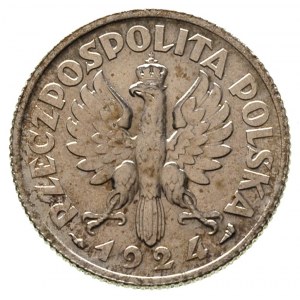 1 złoty 1924, Paryż, Parchimowicz 107 b, ładne, lekko p...
