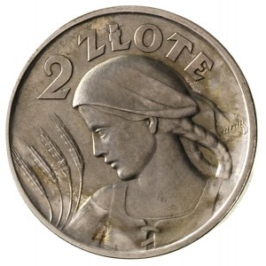 2 złote 1924, Głowa Kobiety z kłosami, bez napisu PRÓBA...