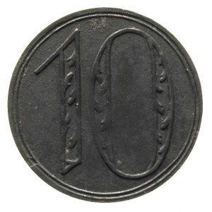 10 fenigów 1920, Gdańsk, na rewersie duża cyfra 10, Par...