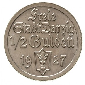 1/2 guldena 1927, Berlin, Koga, Parchimowicz 59 b, rzad...