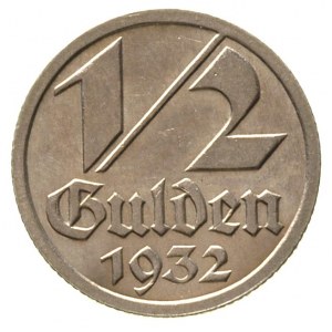 1/2 guldena 1932, Berlin, Parchimowicz 60, bardzo ładne