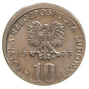 10 złotych 1977, Warszawa, Bolesław Prus, 7.73 g, Parch...