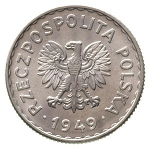 1 złoty 1949, Warszawa, Parchimowicz 212 b, aluminium, ...