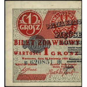 1 grosz 28.04.1924, lewa i prawa strona, Miłczak 42aL i...