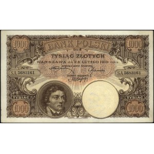 1.000 złotych 28.02.1919, Miłczak 55a, Lucow 599 R5