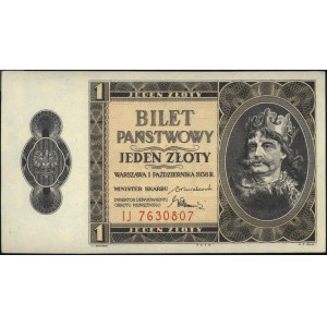 1 złoty 1.10.1938, seria IJ, Miłczak 78b, Lucow 719 R3,...