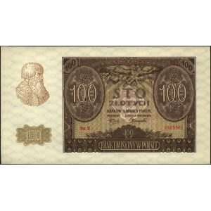 fałszerstwo 100 złotych 1.03.1940, seria B, Miłczak 97b...