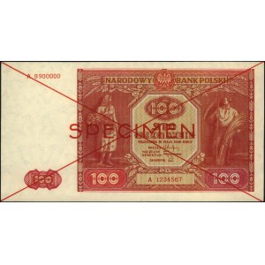 100 złotych 15.05.1946, SPECIMEN, seria A 1234567 / A 8...
