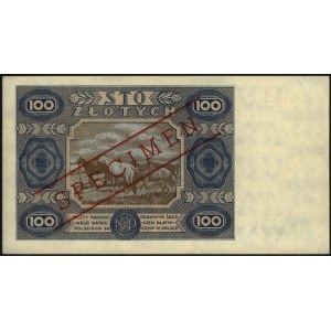 100 złotych 1.07.1948, SPECIMEN, seria AA 0000000, prób...