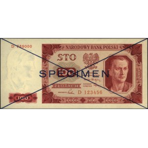 100 złotych 1.07.1948, SPECIMEN, seria D 123456 / D7890...