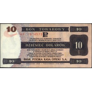 bon PKO SA na 10 dolarów 1.10.1979, seria HF, Miłczak B...