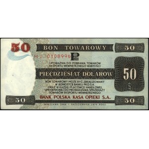 bon PKO SA na 50 dolarów 1.10.1979, seria HJ, Miłczak B...