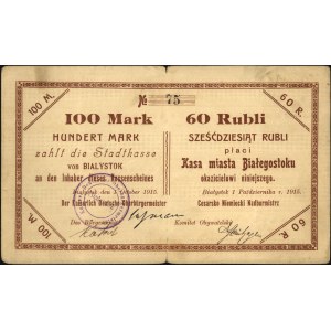 Białystok, 50 marek = 30 rubli i 100 marek = 60 rubli 1...